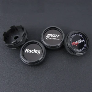 4X 60mm Racing Radkappen Radnabenkappen Emblem