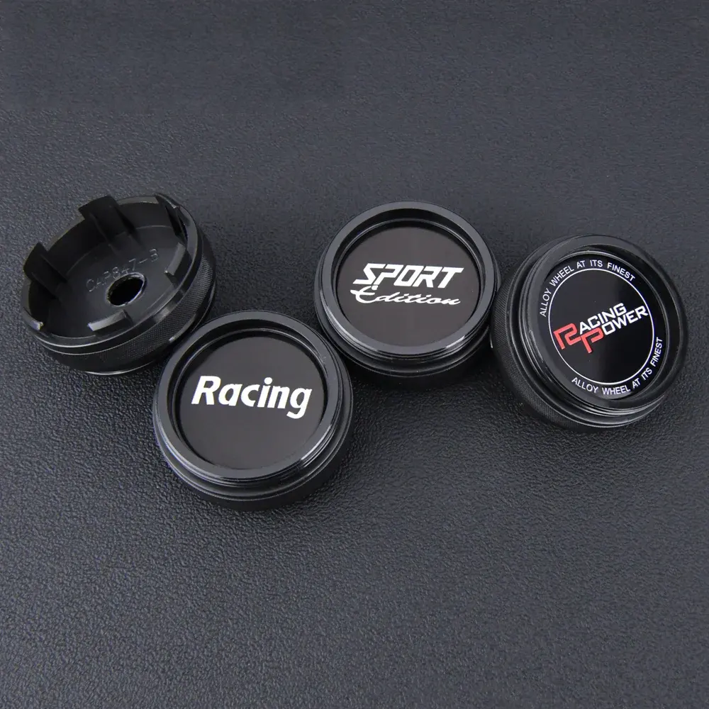 4X 60mm Racing Radkappen Radnabenkappen Emblem