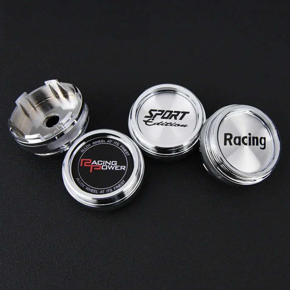 4X 60mm Racing Radkappen Radnabenkappen Emblem - Image 2