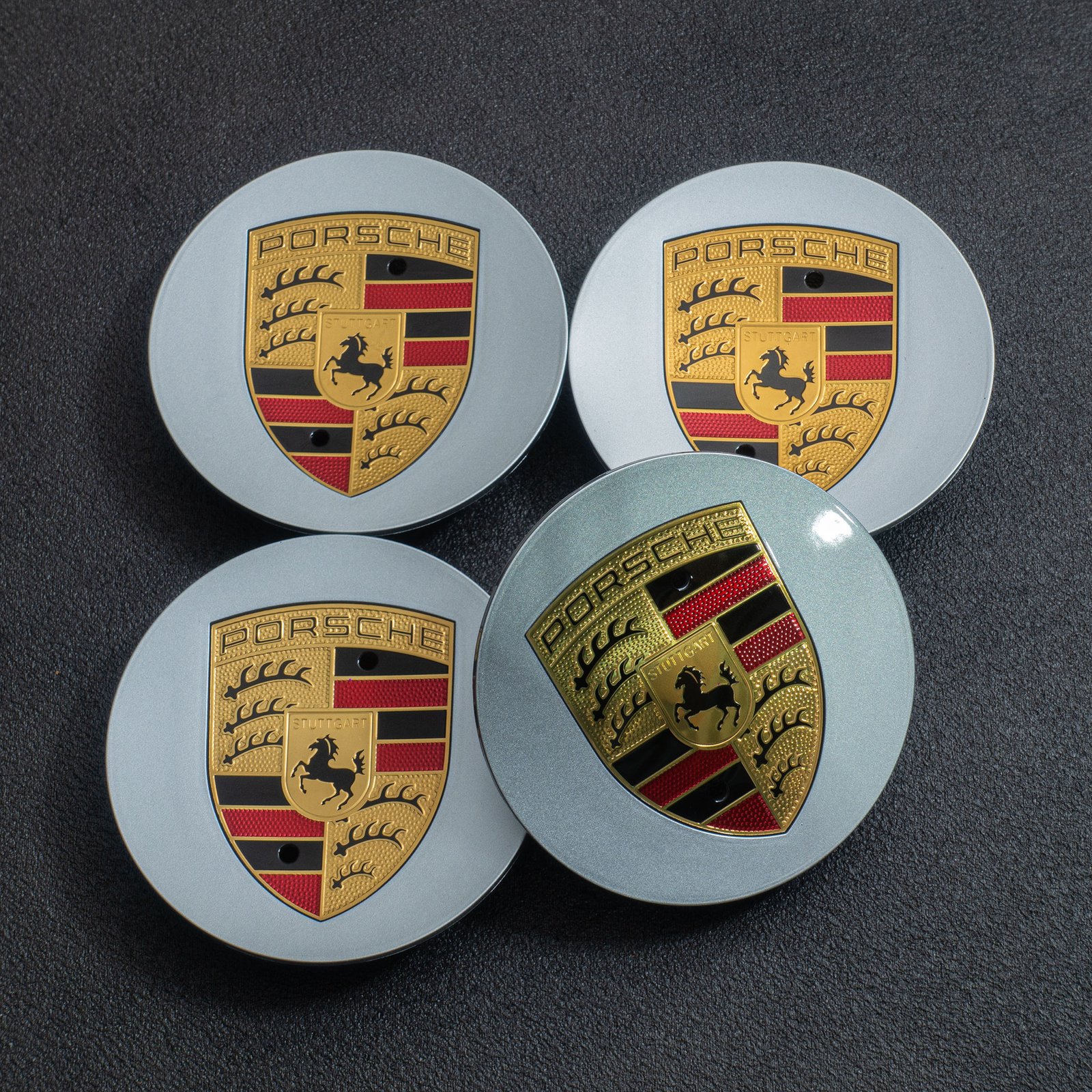 Porsche 65mm Nabendeckel 95B601150 Radkappen Gold/Silber - Image 2