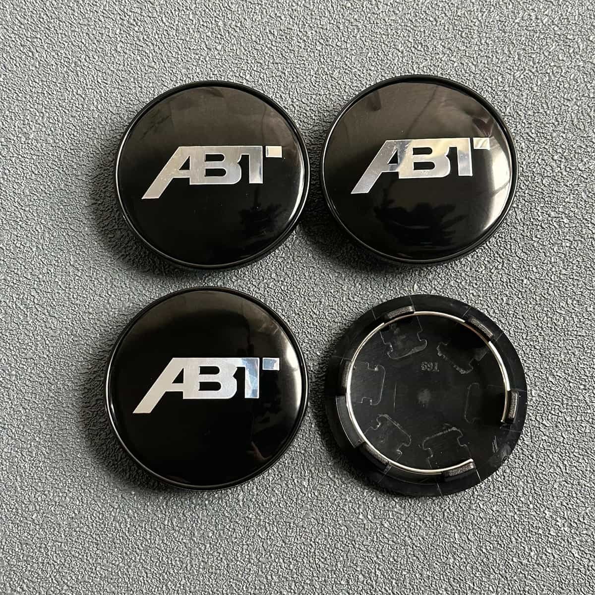 4X 69mm ABT Nabendeckel Radkappen für Audi
