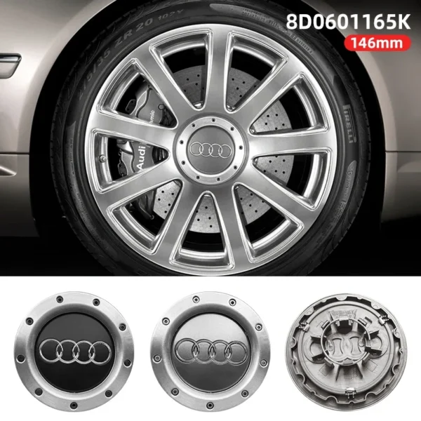 4X Audi 146mm 8D0601165K Nabendeckel Radkappen