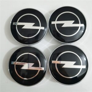 4 Stück Opel 68mm Nabendeckel Radkappen Schwarz