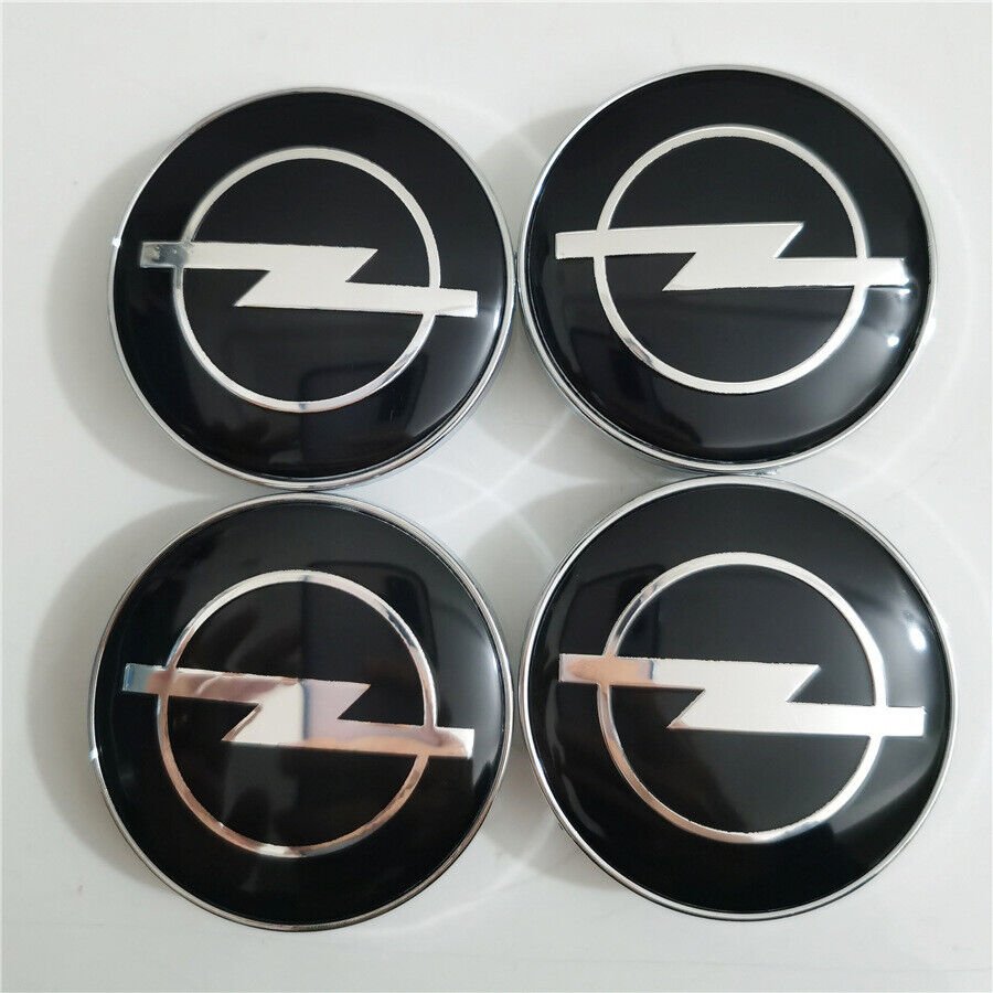 4 Stück Opel 68mm Nabendeckel Radkappen Schwarz