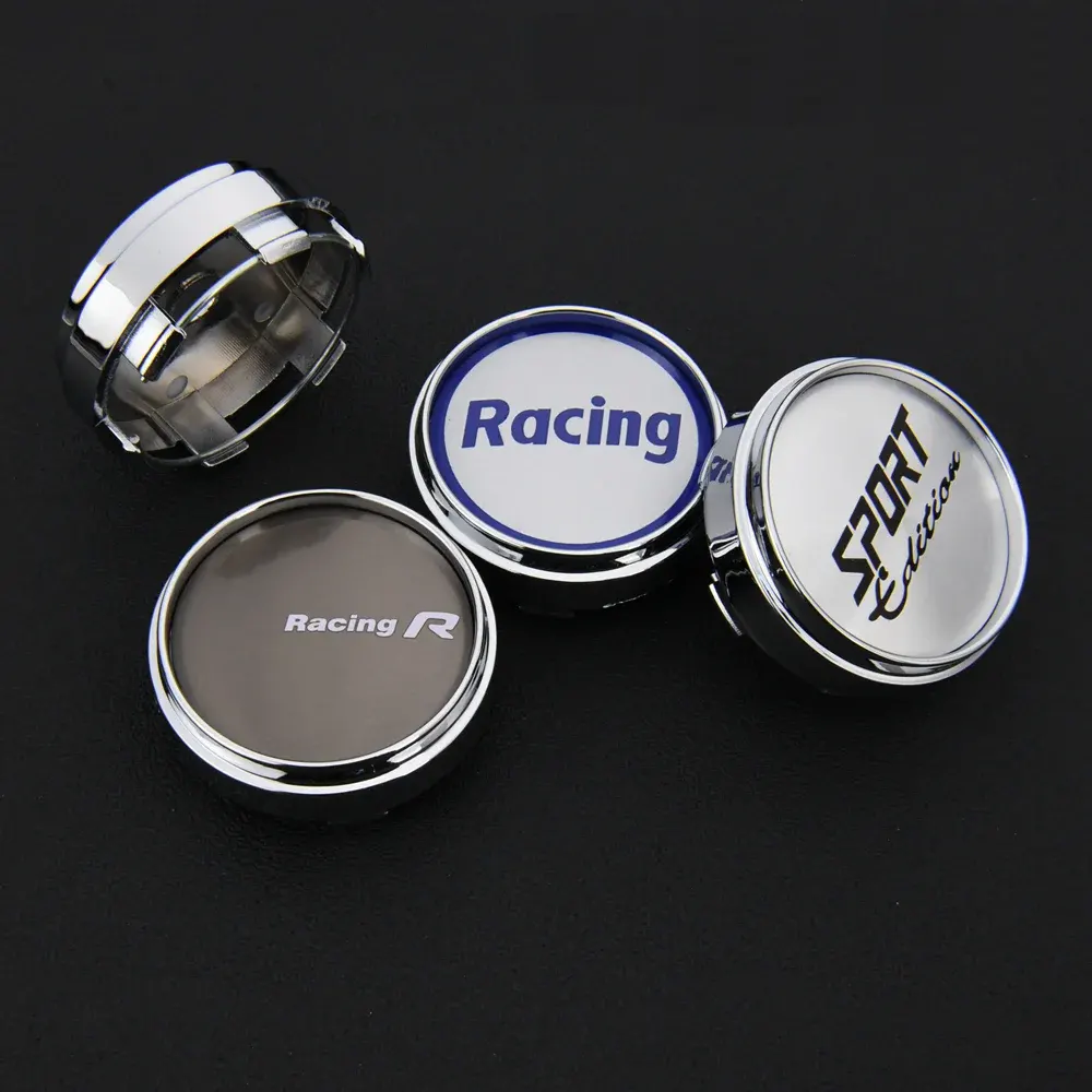 4X 66mm Racing R Sport Logo Radkappen Radnabenkappen - Image 2