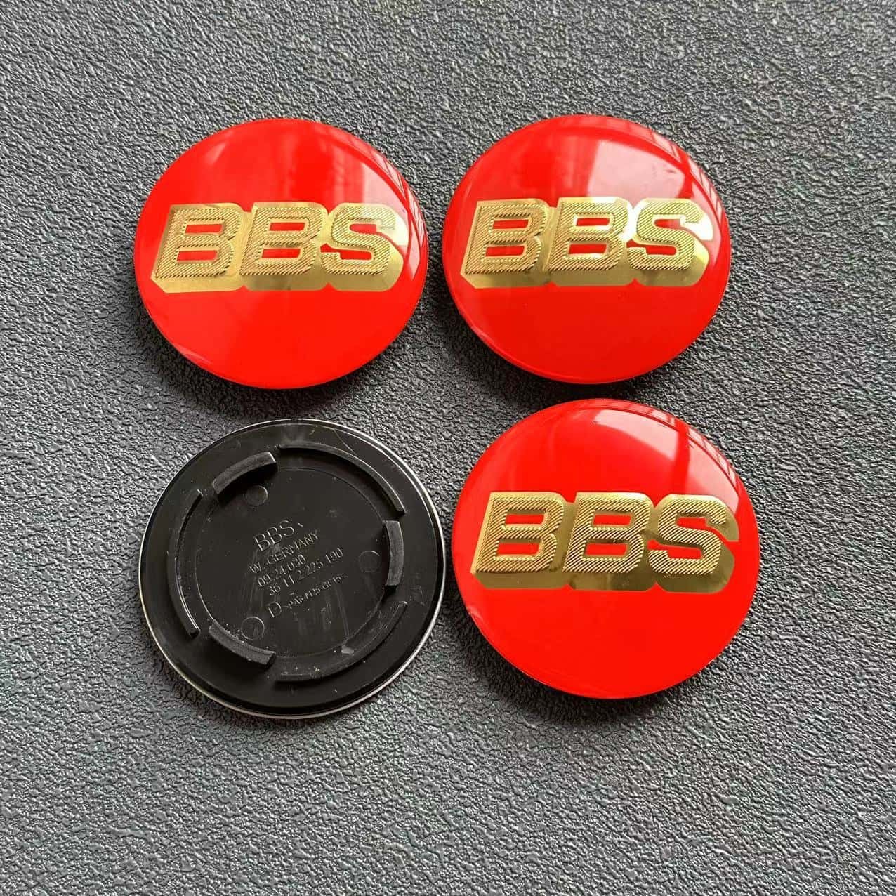 4 Stück 70mm BBS 09:24.030 Nabendeckel Nabenkappen rotes Gold - Image 6