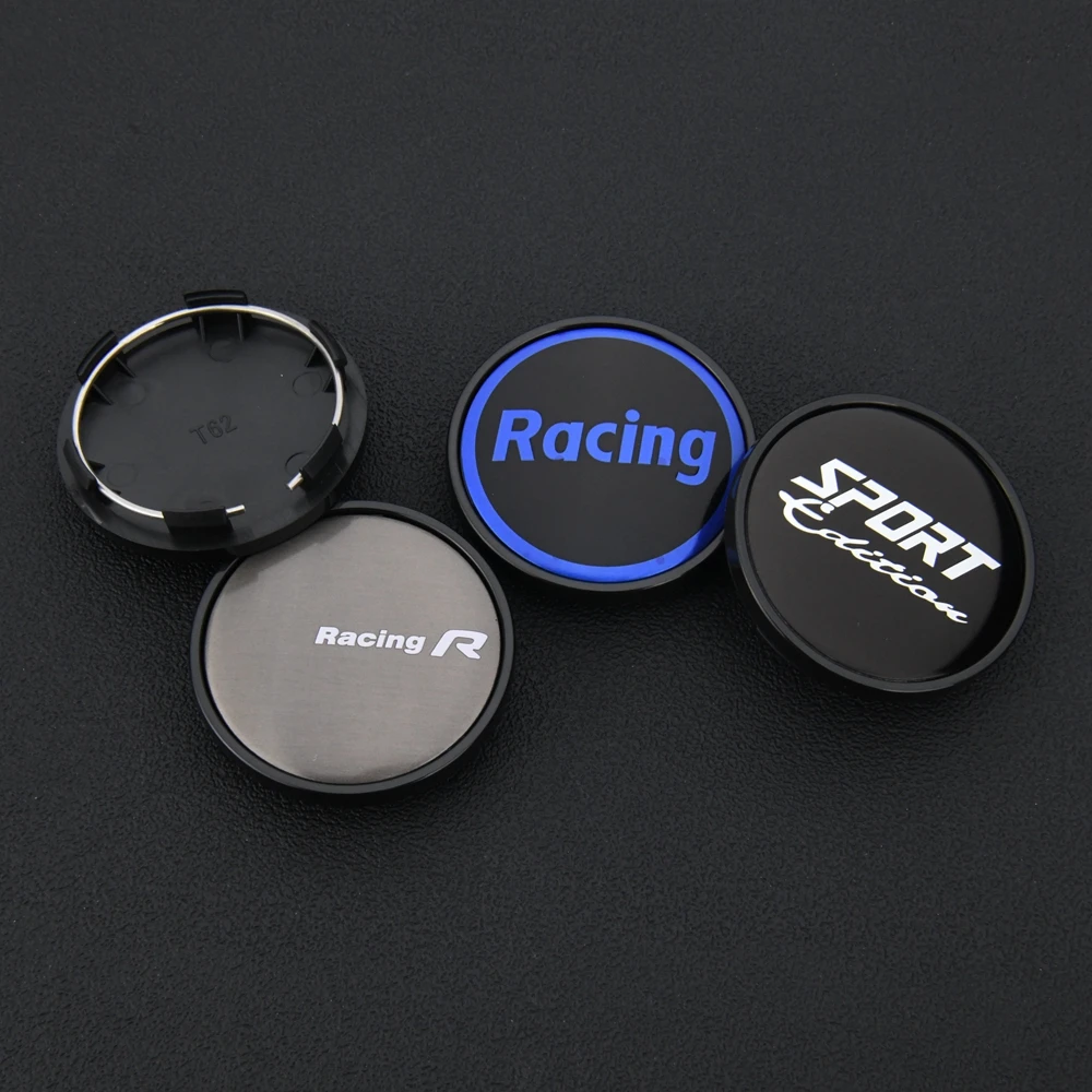 4 Stück JDM 62mm Racing Nabendeckel Nabenkappen