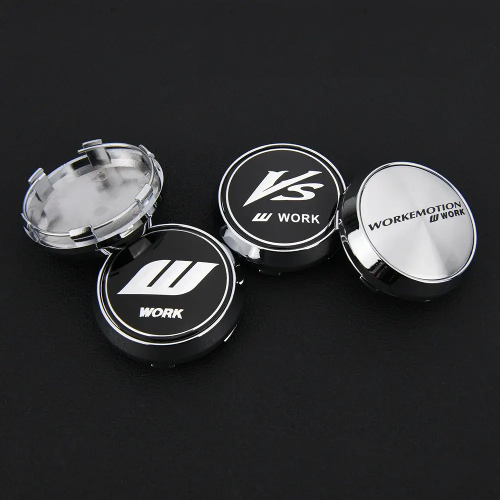 4 Stück JDM 68mm Work Nabendeckel Nabenkappen