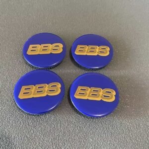 4 Stück 70mm BBS 09:24.030 Nabendeckel Nabenkappen Blau Gold