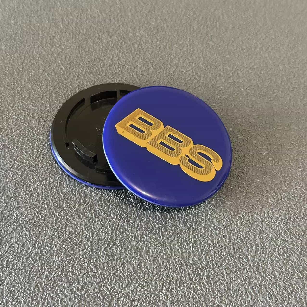 4 Stück 70mm BBS 09:24.030 Nabendeckel Nabenkappen Blau Gold - Image 4