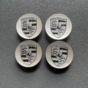 Porsche 65mm Nabendeckel 95B601150 Radkappen Schwarz/Sliber