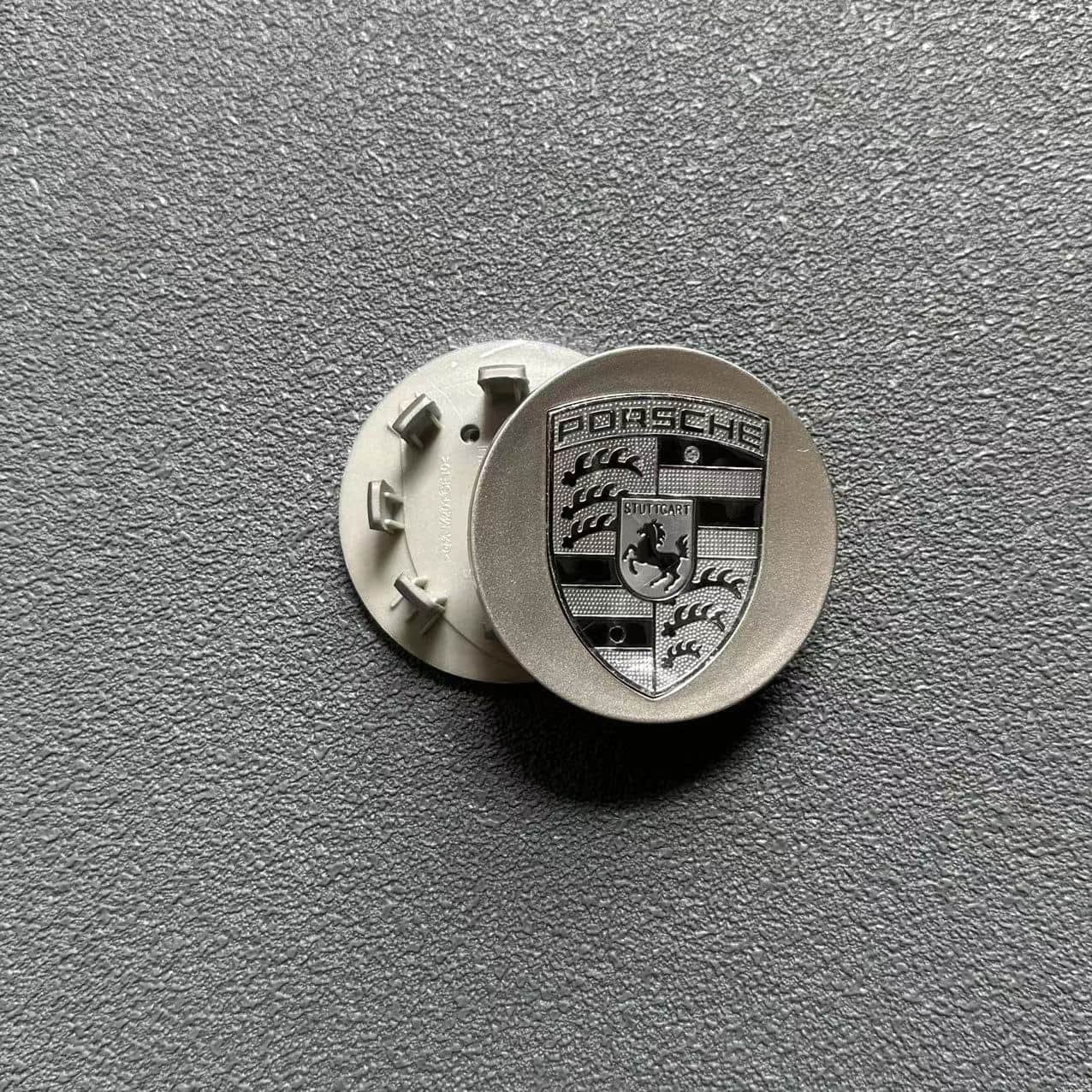 Porsche 65mm Nabendeckel 95B601150 Radkappen Schwarz/Sliber - Image 3