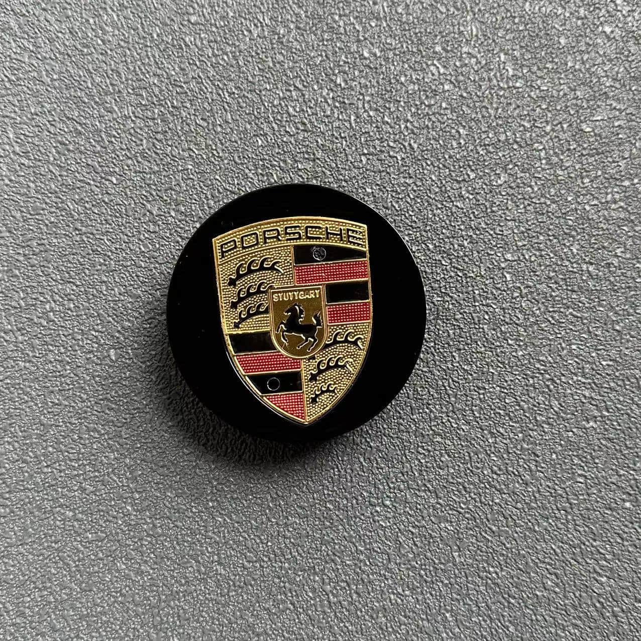 Porsche 65mm Nabendeckel 95B601150 Radkappen Schwarz/Gold - Image 5