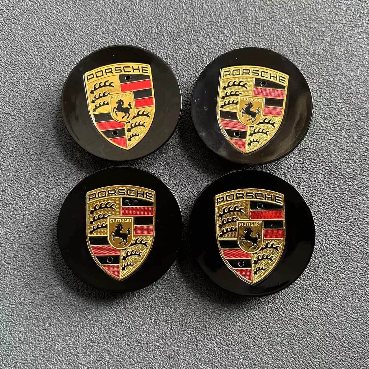 76mm Porsche Nabendeckel Radkappen 7L5601149 7PP601149 Gold/Schwarz - Image 5