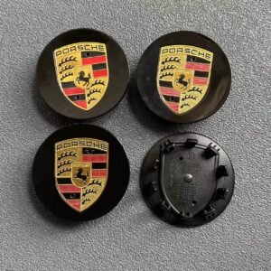 76mm Porsche Nabendeckel Radkappen 7L5601149 7PP601149 Gold/Schwarz