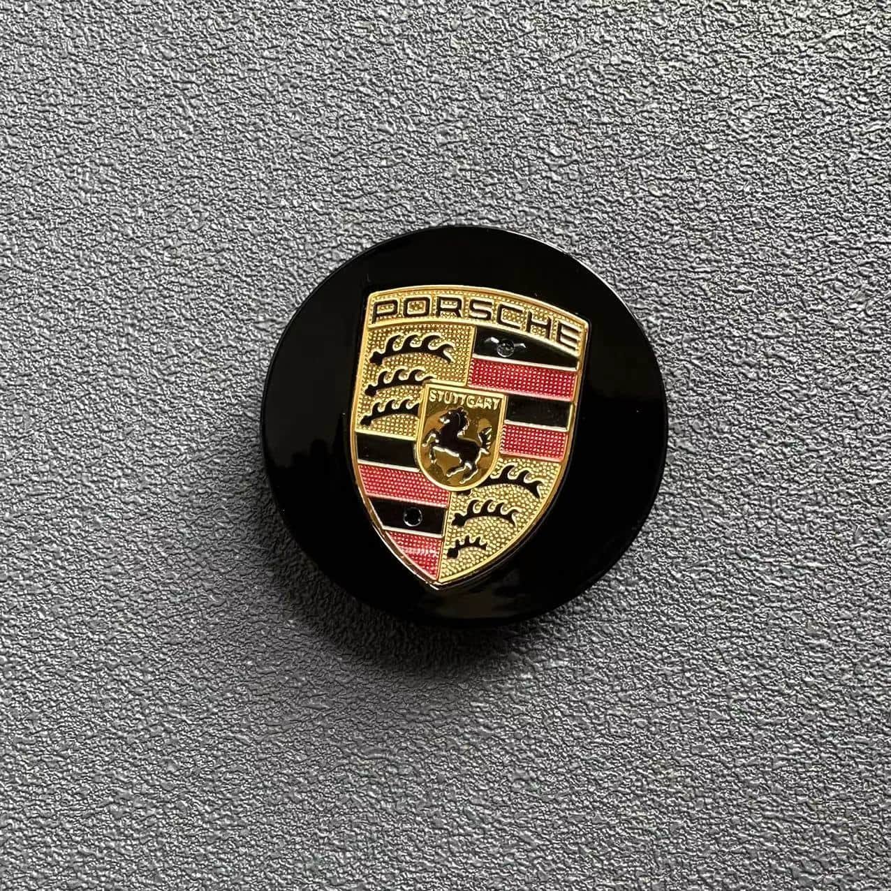 76mm Porsche Nabendeckel Radkappen 7L5601149 7PP601149 Gold/Schwarz - Image 3