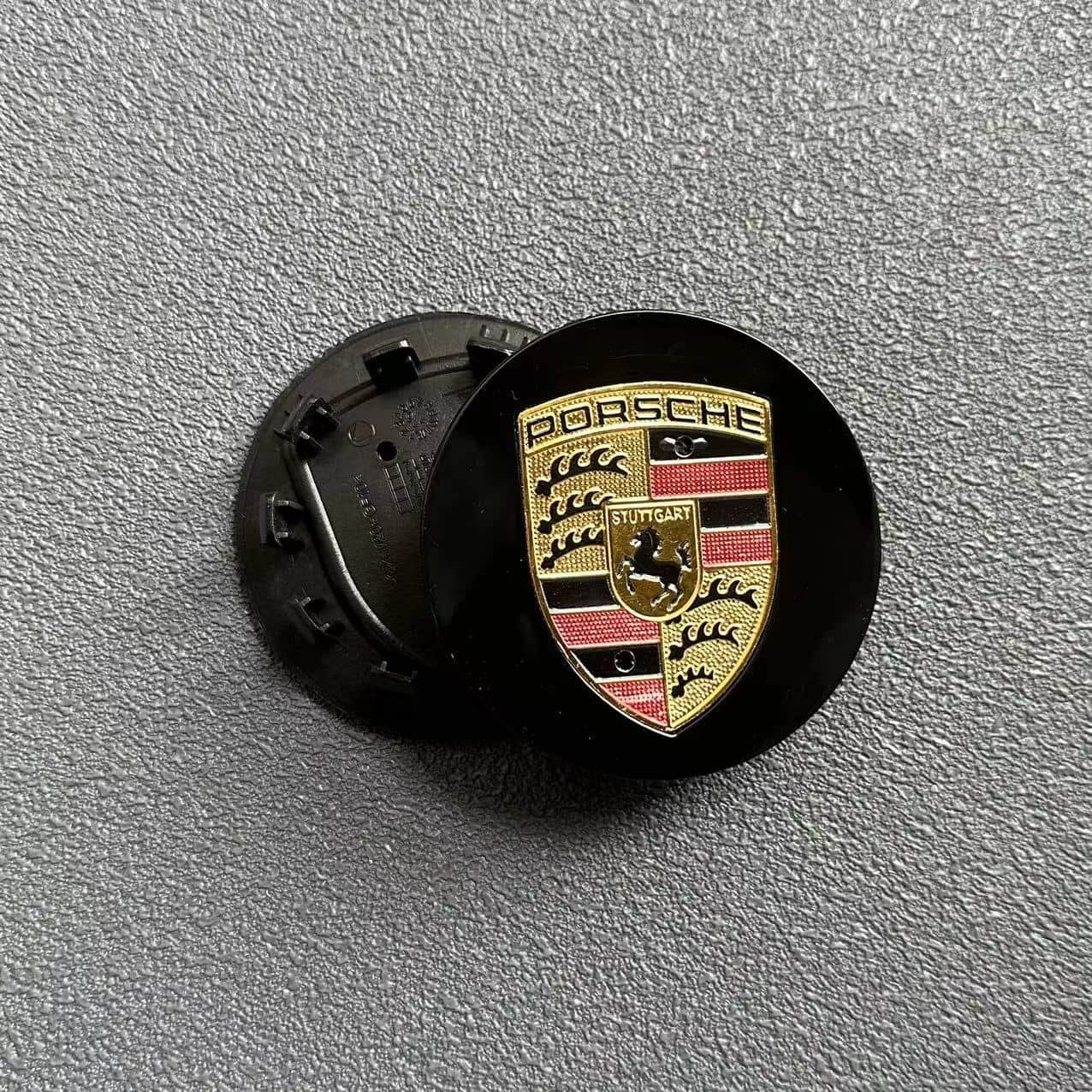 76mm Porsche Nabendeckel Radkappen 7L5601149 7PP601149 Gold/Schwarz - Image 4