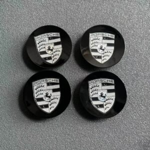 Porsche 65mm Nabendeckel 95B601150 Radkappen Schwarz/Silber