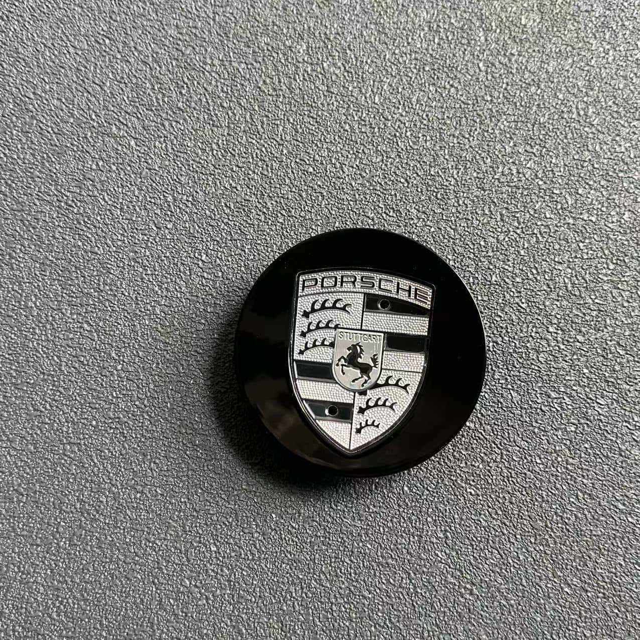 Porsche 65mm Nabendeckel 95B601150 Radkappen Schwarz/Silber - Image 2