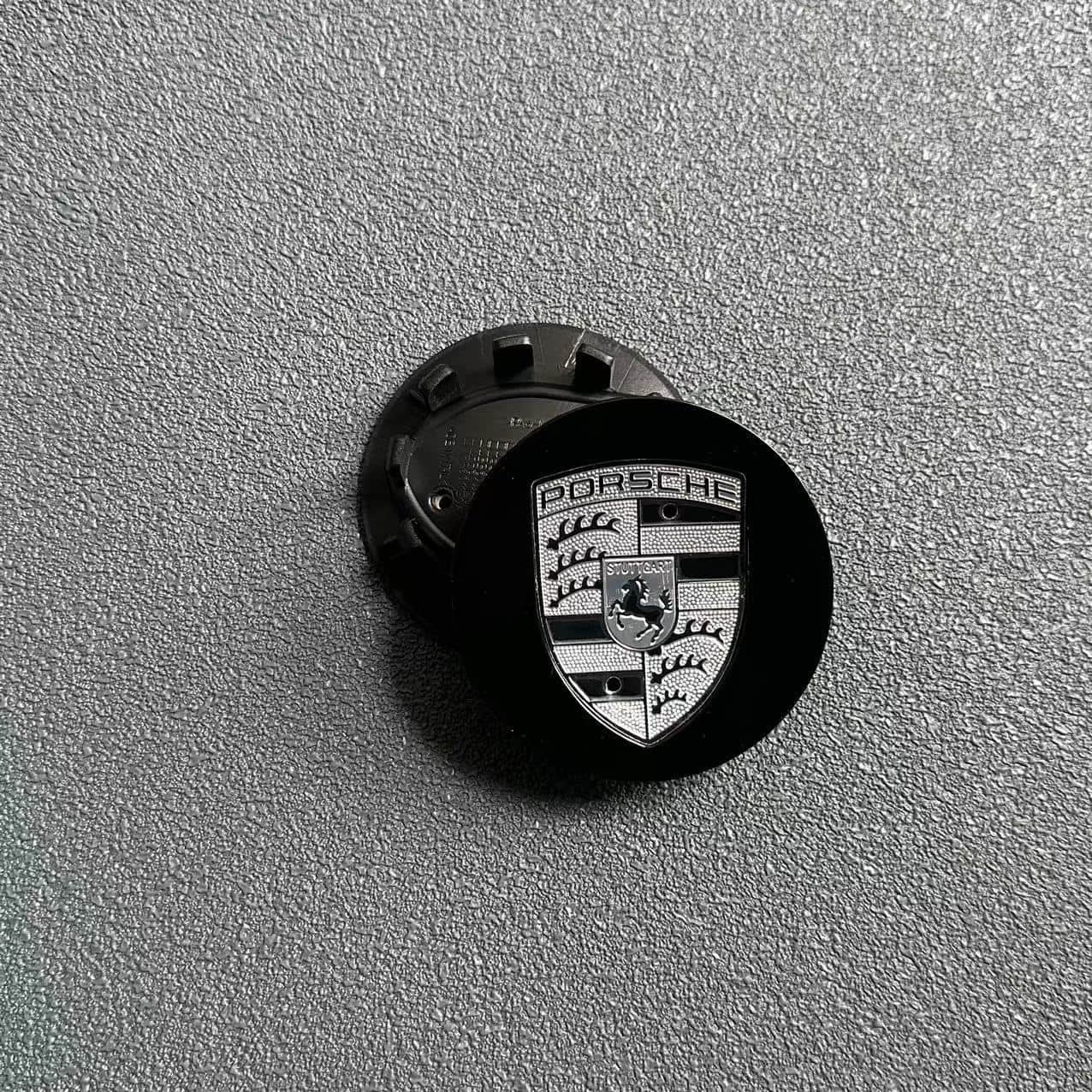 Porsche Nabendeckel 76mm Radkappen 7L5601149 7PP601149 Schwarz/Sliber - Image 3