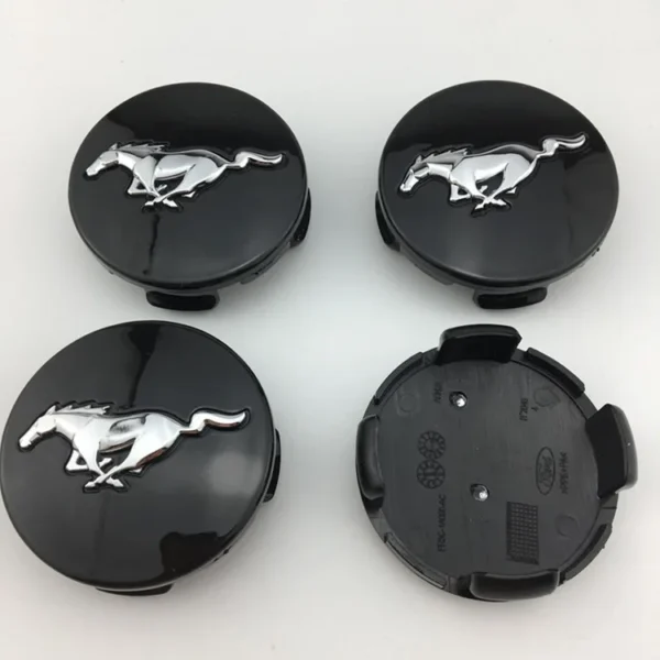 4 Stück Ford 55mm Mustang Radnabendeckel Schwarz 2449776