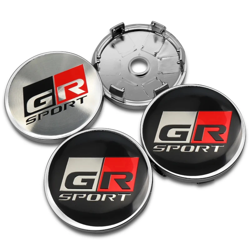 4x 60mm für GR Gazoo Racing Nabendeckel Radnabenkappen Silber