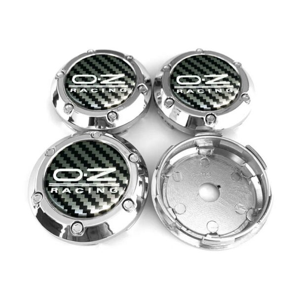4x 66mm für OZ Racing Nabendeckel Radnabenkappen Silber - Image 2