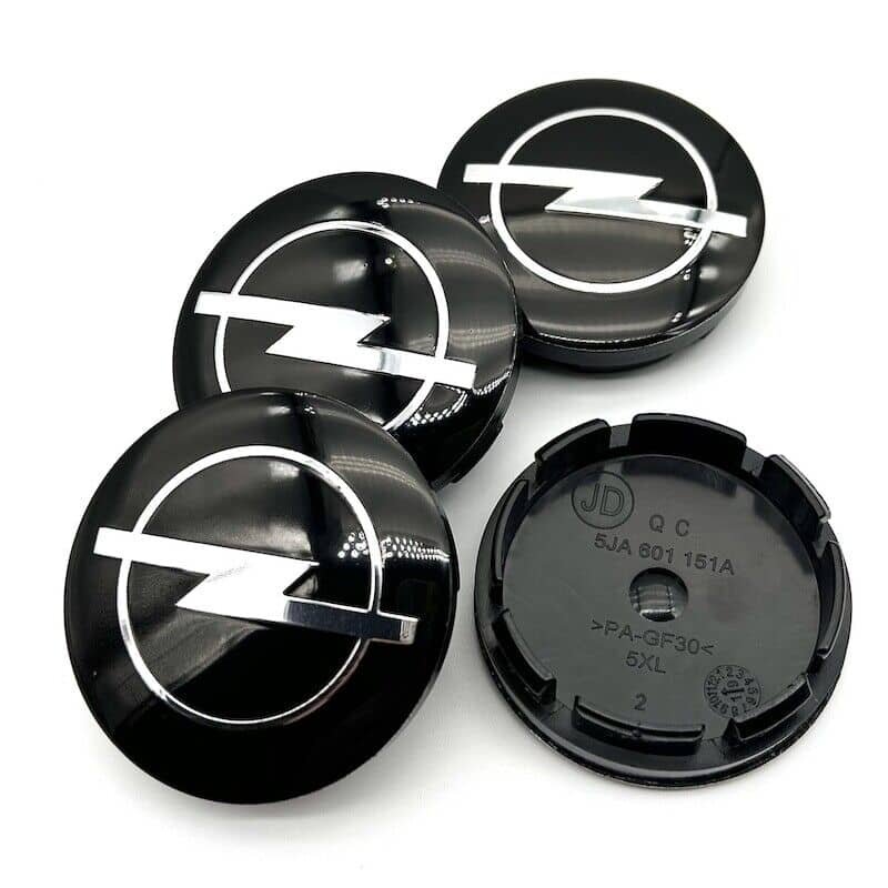 4X Opel 56mm Nabendeckel Radkappen Schwarz