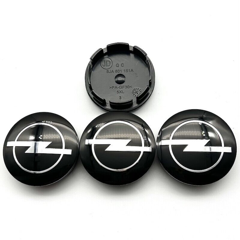 4X Opel 56mm Nabendeckel Radkappen Schwarz - Image 3