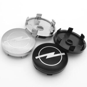4X Opel 60mm Nabendeckel Radkappen Schwarz Silber