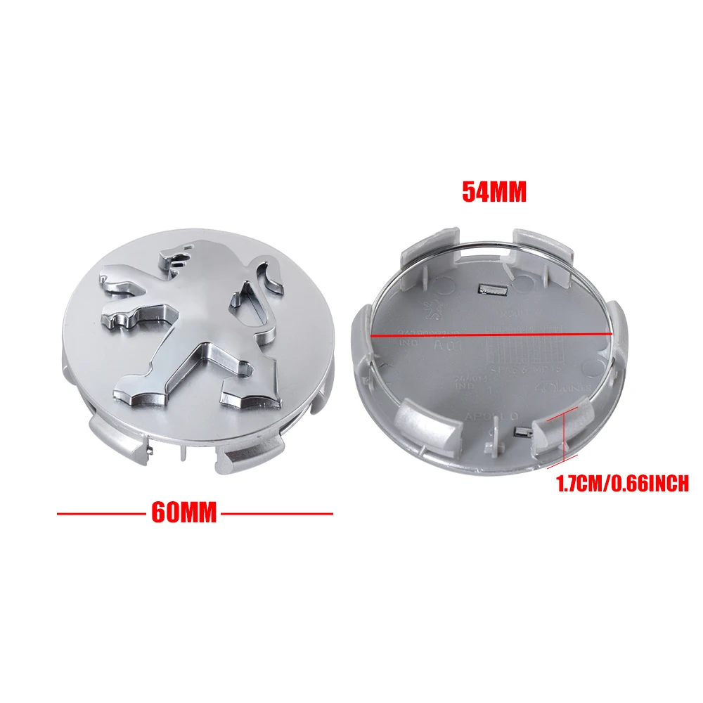4 Stück 60mm Peugeot Nabendeckel 405 605 806 RCZ - Image 3