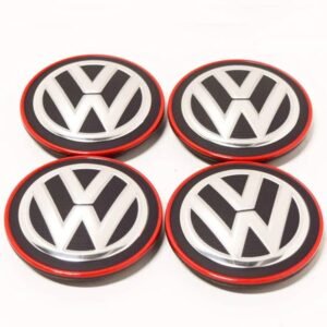 4X Volkswagen 56mm Nabendeckel Radkappen 6CD601171 Rot