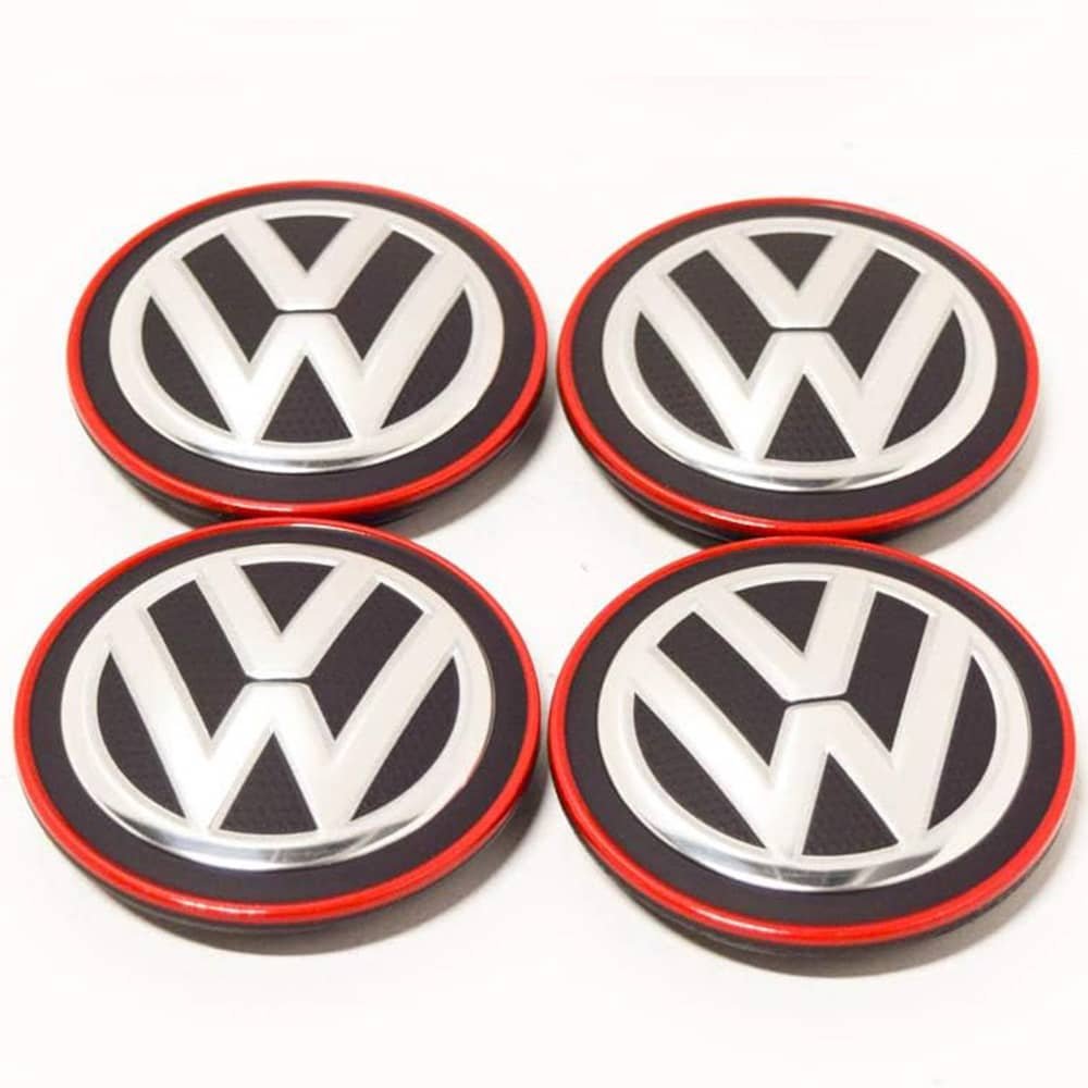 4X Volkswagen 56mm Nabendeckel Radkappen 6CD601171 Rot