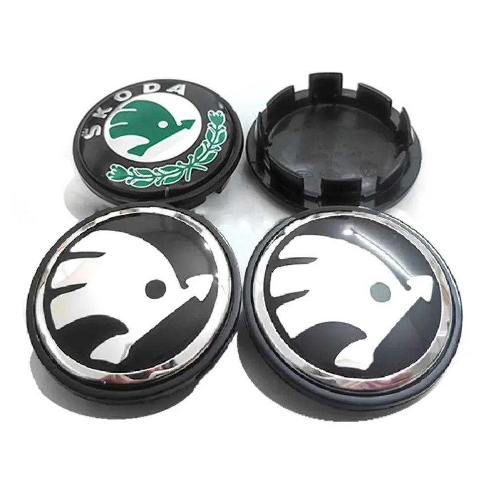 4X 65mm Skoda Nabendeckel Radkappen 3B7601171