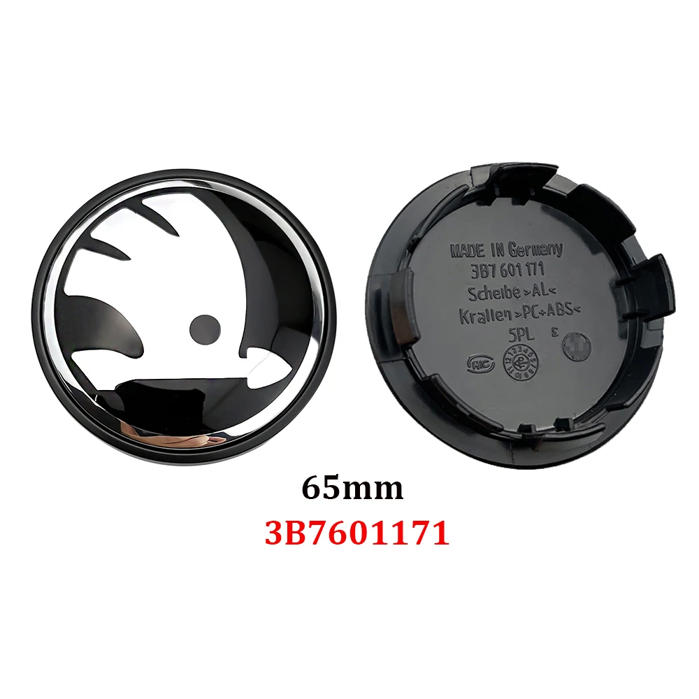 4X 65mm Skoda Nabendeckel Radkappen 3B7601171 - Image 2