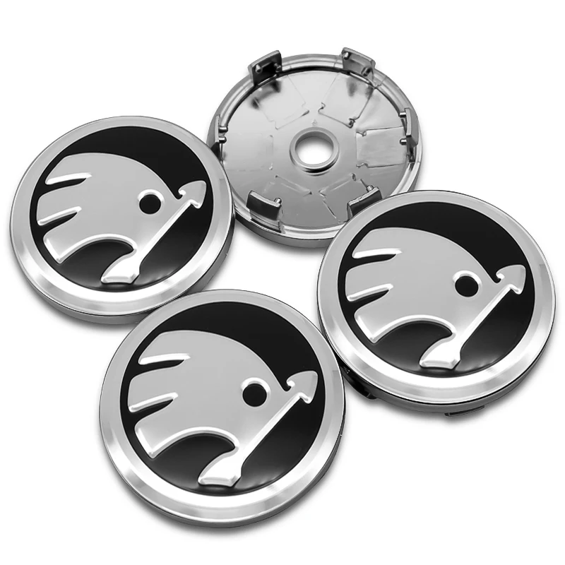 4X Skoda 60mm Nabendeckel Radkappen Octavia Fabia VRS - Image 4