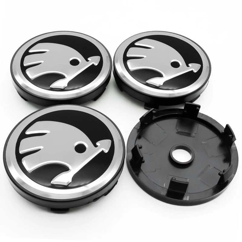 4X Skoda 60mm Nabendeckel Radkappen Octavia Fabia VRS - Image 3