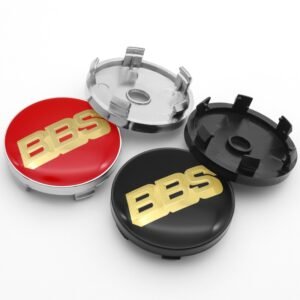 4X BBS 60mm Nabendeckel Radkappen Schwarz