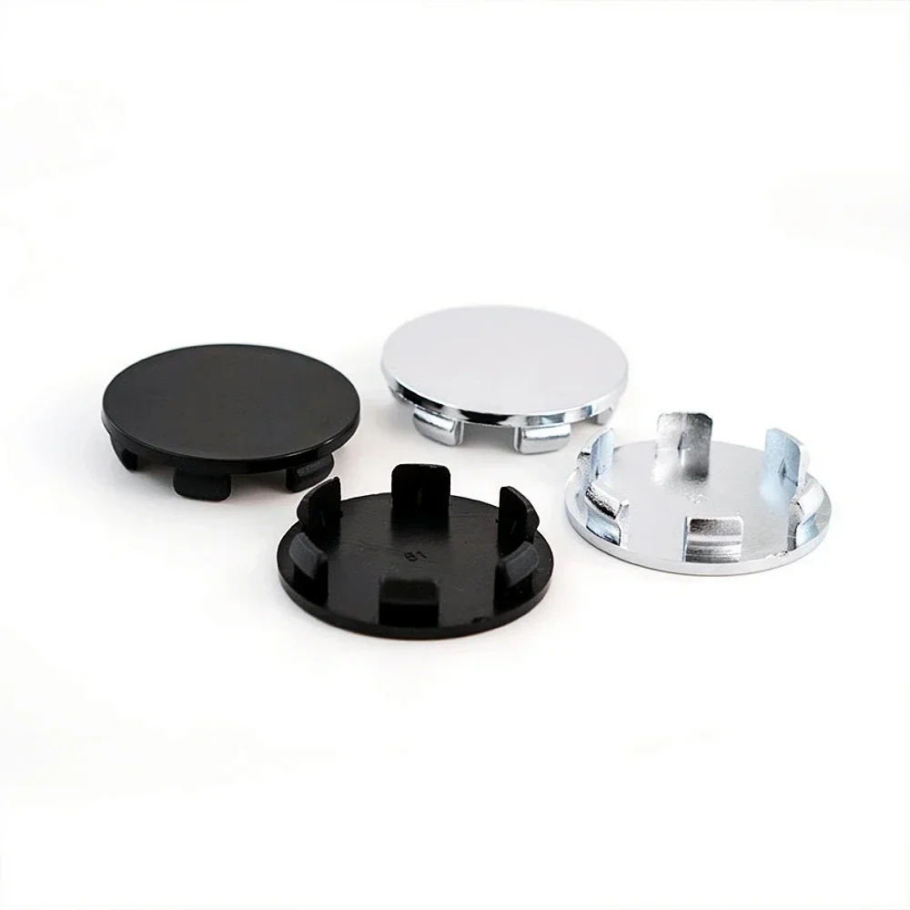 4X 51mm Nabendeckel Radkappen Schwarz