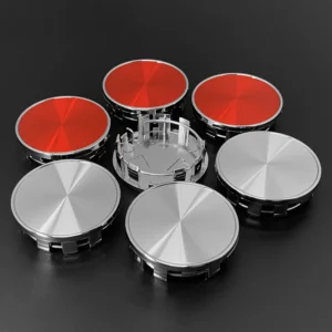 4X 54mm Nabendeckel Radkappen Rot