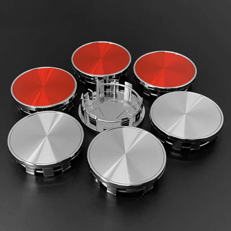 4X 54mm Nabendeckel Radkappen Rot