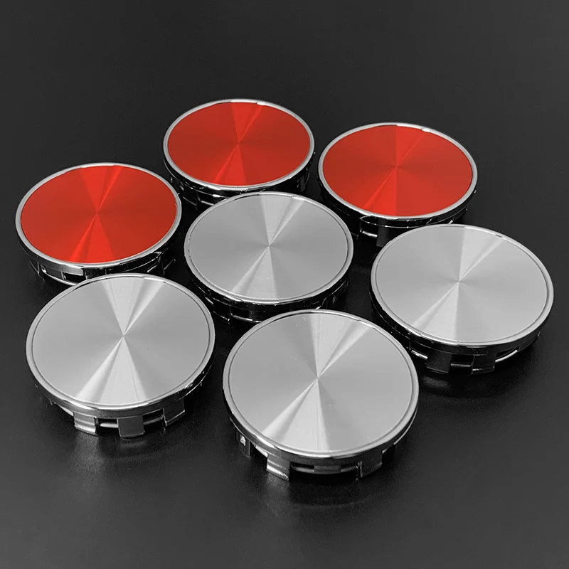 4X 54mm Nabendeckel Radkappen Rot - Image 5