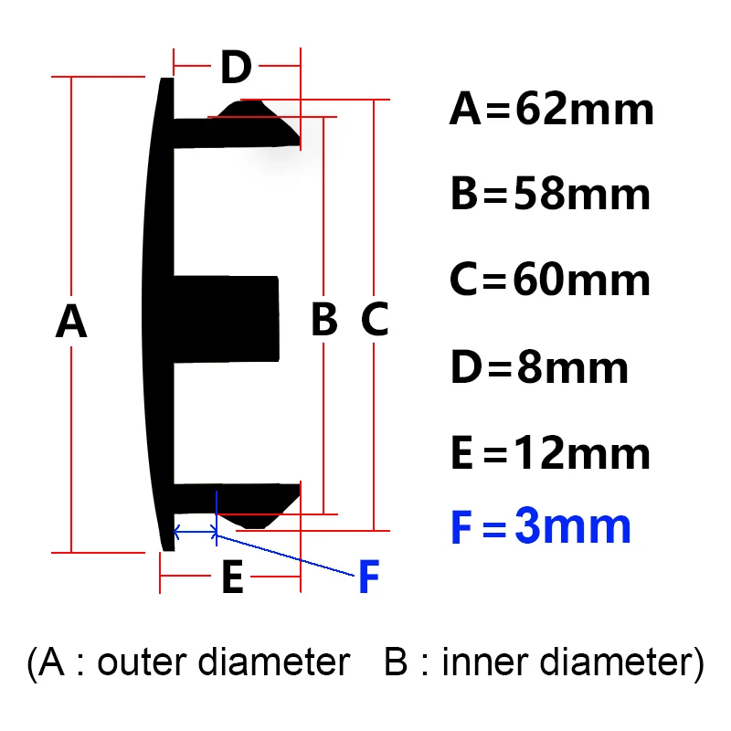 4X 62mm Nabendeckel Radkappen - Image 2
