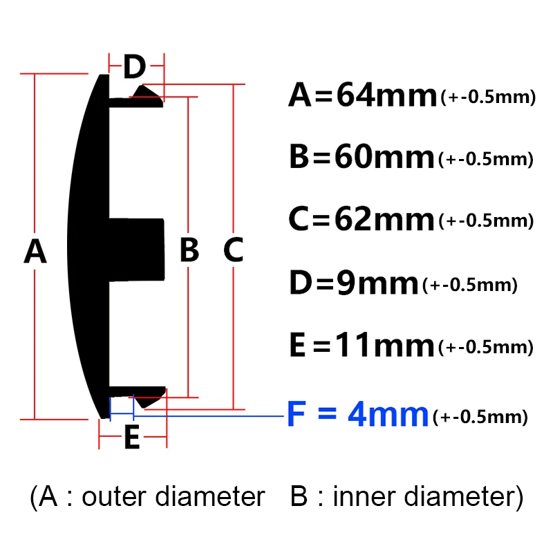 4X 64mm Nabendeckel Radkappen - Image 3