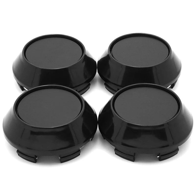 4X 68mm Nabendeckel Radkappen Schwarz
