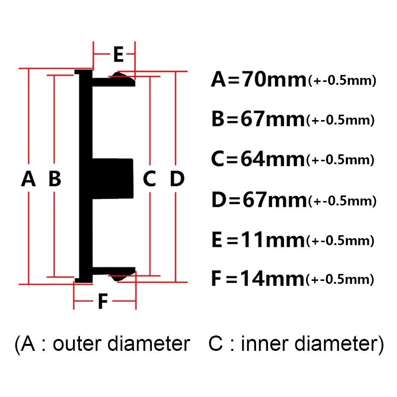 4X 70mm Nabendeckel Radkappen Schwarz - Image 5
