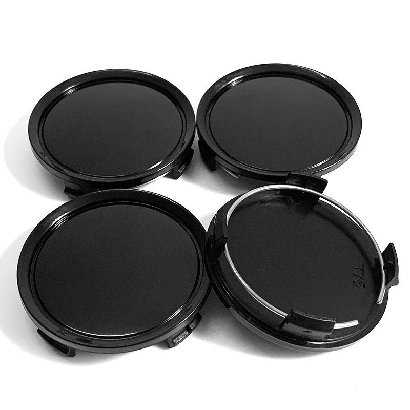 4X 75mm Nabendeckel Radkappen Schwarz