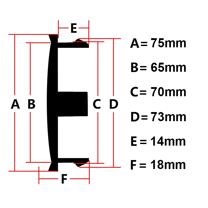 4X 75mm Nabendeckel Radkappen Schwarz - Image 3