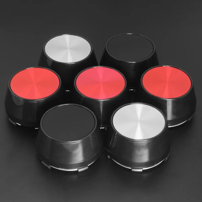 4X 60mm Nabendeckel Radkappen Rot
