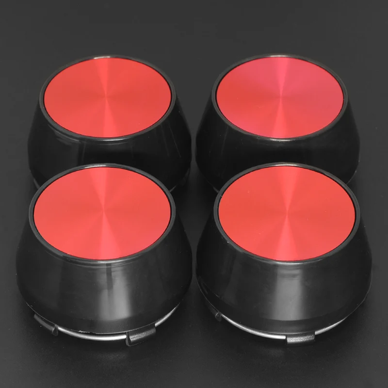 4X 60mm Nabendeckel Radkappen Rot - Image 5